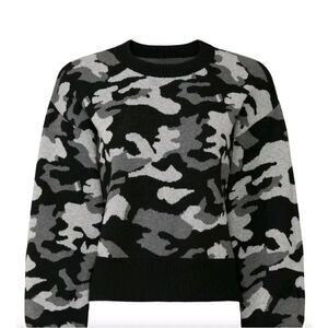Marissa Webb x RTR Black Camo COZY SLEEK Designer Sweater MSRP $220 SIZE 8 #182C